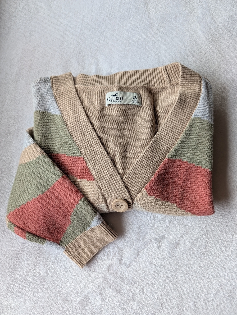 Hollister Blush Ribbed Button Cardigan - Picture 2 of 6